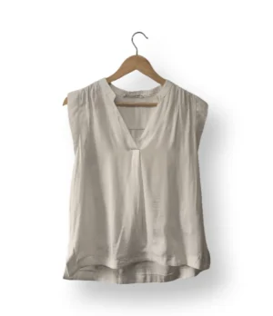 Blusa Sfera blanca con bordado central – Talla S