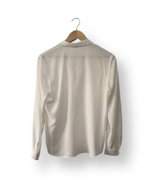 Blusa Esprit blanca con bolsillos frontales – Talla M