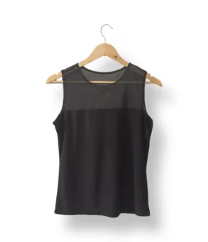 Top negro con malla superior – Talla M