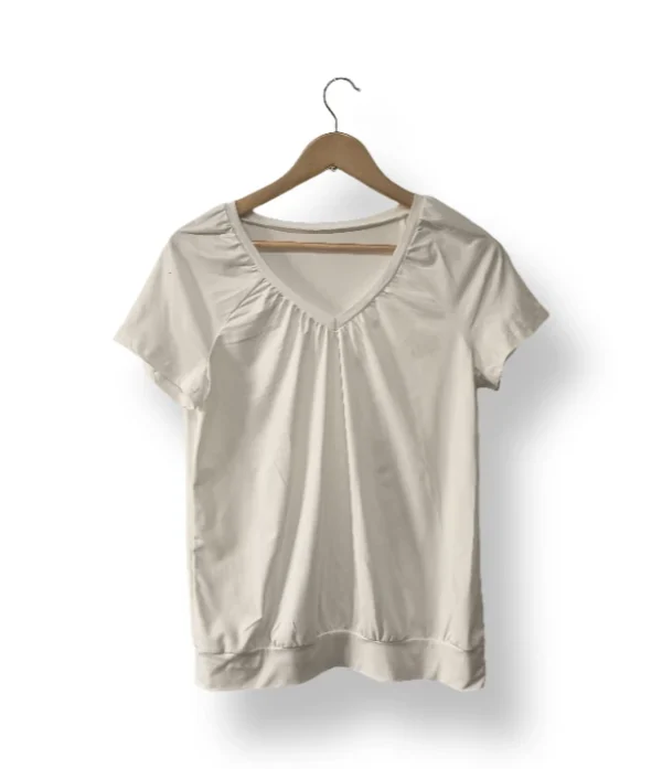 Polera Shein blanca escote en V – Talla M