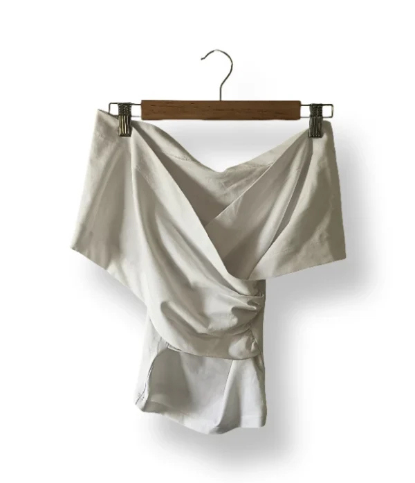 Top cruzado blanco ZARA – Talla S (nuevo con etiqueta)