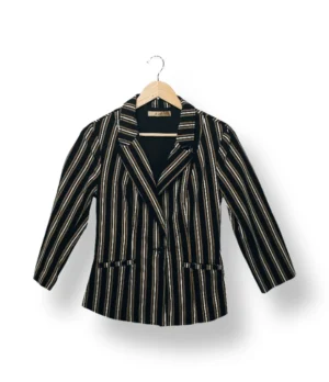 Blazer rayado negro , café y beige DAZZ, talla M
