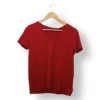 Polera ZARA roja cuello en V talla S