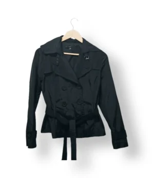 Trench negro satinado ZARA, talla M