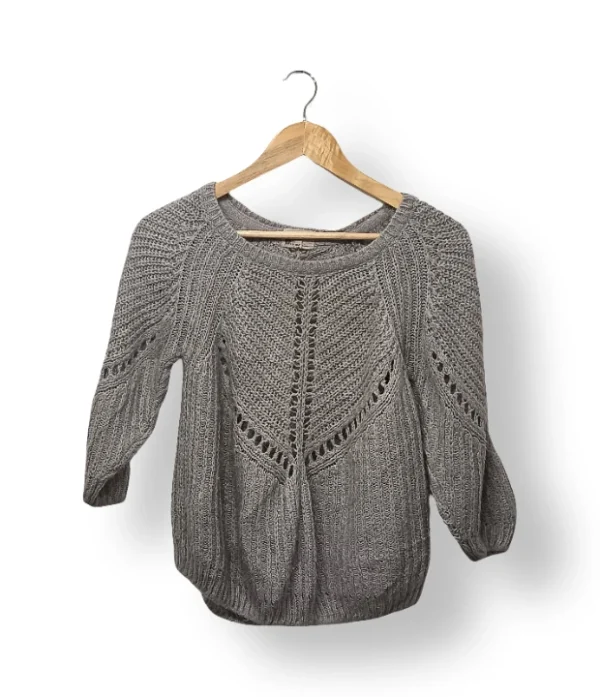 Sweater tejido gris calado Next – Talla 38