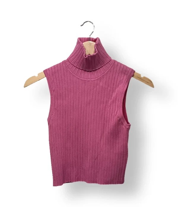 Top sin mangas cuello alto fucsia ZARA (Talla L)