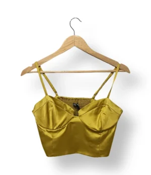 IMG_20251021_183423 Top satinado amarillo ZARA talla M (nuevo con etiqueta)