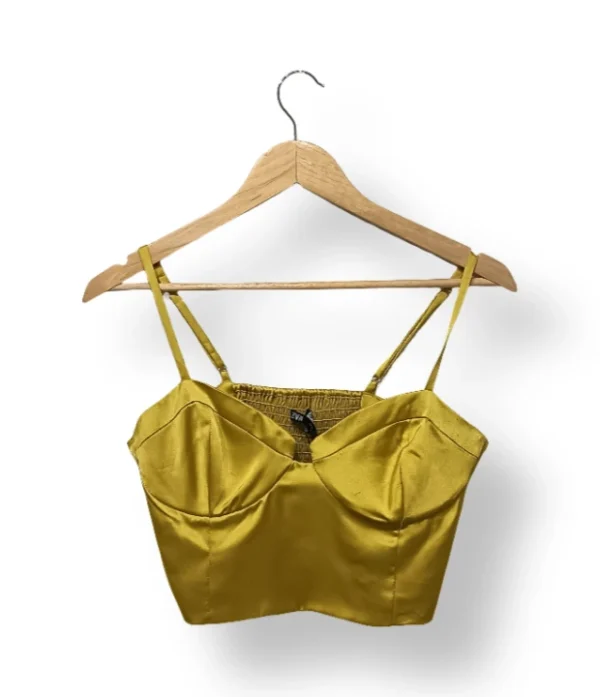 IMG_20251021_183423 Top satinado amarillo ZARA talla M (nuevo con etiqueta)