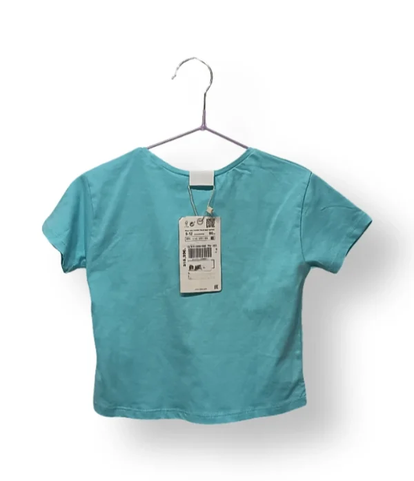 Polera ZARA Baby turquesa talla 9-12 meses (nueva con etiqueta)