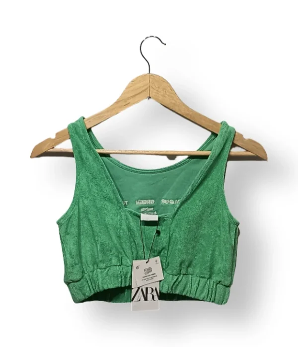 Top verde toalla ZARA 11-12 años (nuevo con etiqueta)