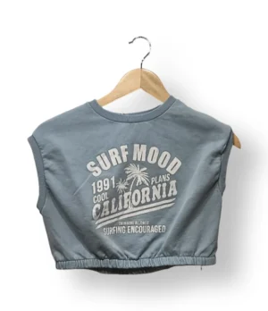 Polera crop “Surf Mood California” ZARA Kids Talla 9-años
