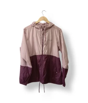 Cortaviento Columbia bicolor rosado y burdeo-Talla M/L