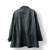 Chaqueta larga de cuero genuino Canda negra (Talla XL/XXL)