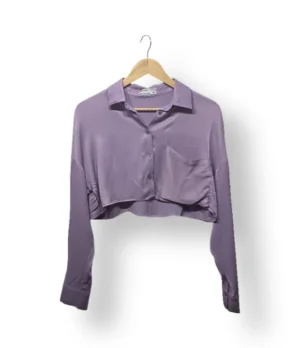 Blusa satinada lavanda Bershka – Talla XS/S