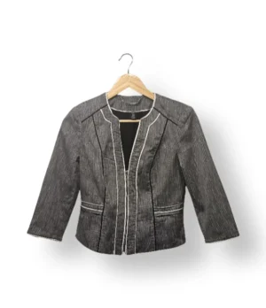 Blazer White Black con costuras contrastantes-Talla S