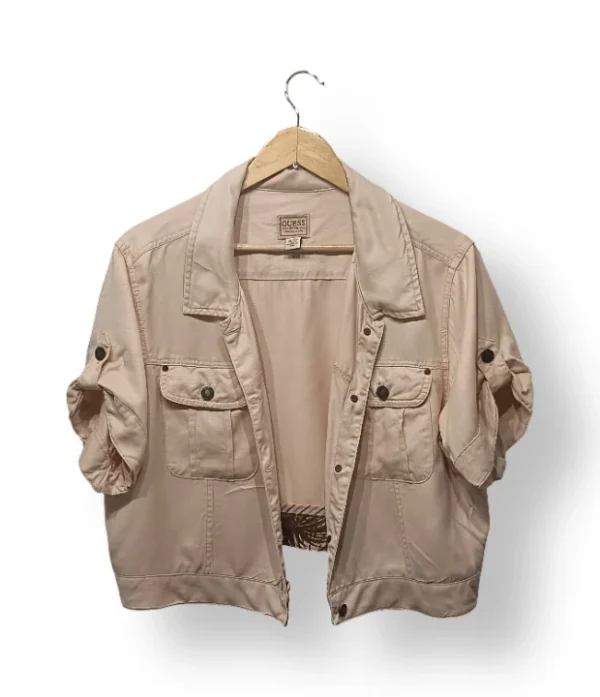 Chaqueta corta color damasco Guess-Talla L/XL