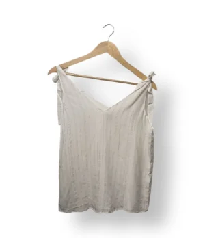 Blusa blanca con lazos en hombros Express – Talla S