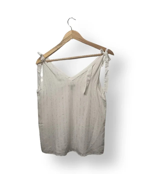 Blusa blanca con lazos en hombros Express – Talla S