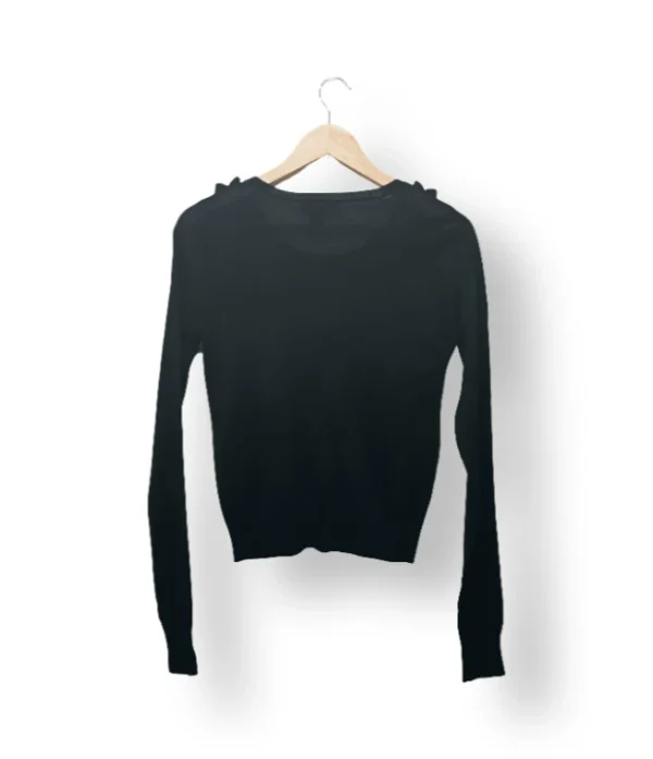 IMG_20251106_183040 Sweater negro con volantes frontales Mango – Talla S