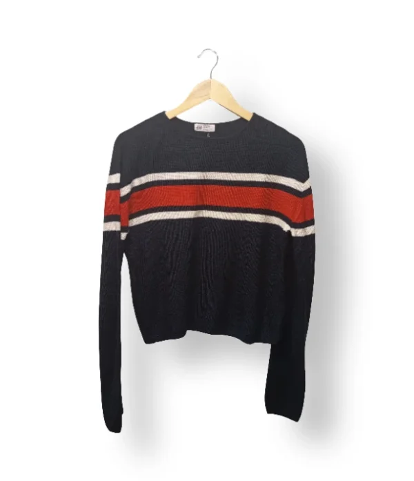 Sweater H&M con franjas rojas y beige – Talla M
