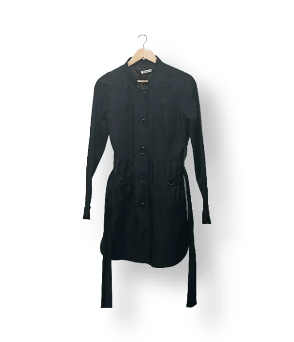 Trench coat negro con cinturón Villa Clothes - Talla S