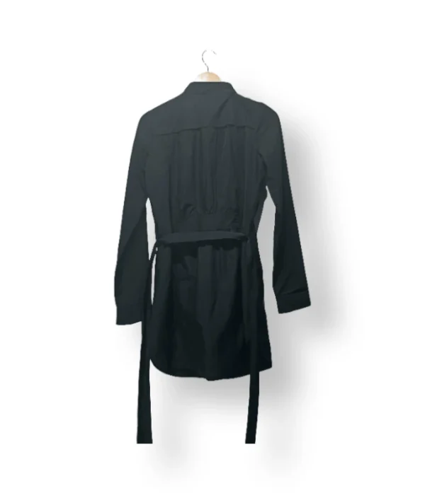 Trench coat negro con cinturón Villa Clothes - Talla S