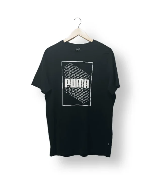 Polera negra Puma con logo geométrico-Talla L