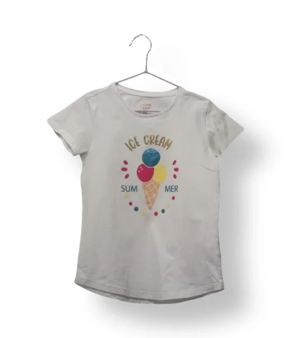 Polera blanca “Ice Cream Summer” Yamp – Talla 8
