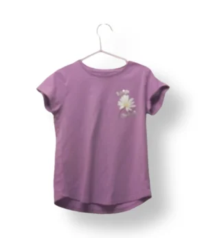 Polera lila Yamp con margarita bordada