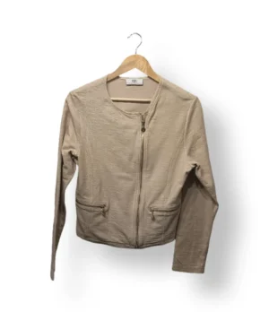 Chaqueta Le Temps des Cerises beige con brillo – Talla M (estimada)