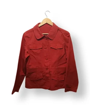 Chaqueta roja estilo safari – Talla M