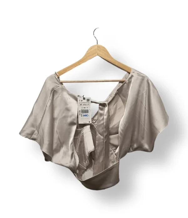 Top satinado cruzado ZARA – Talla M (Nuevo con etiqueta)