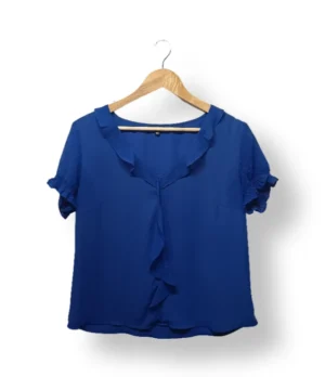 IMG_20251116_214839 Blusa azul con volantes ASH – Talla 40