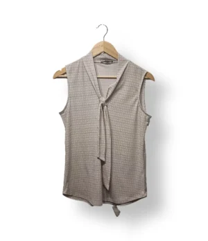 Blusa Adrianna Papell sin mangas con lazo frontal – Talla S