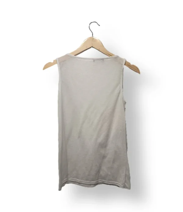 Polera Nex blanca con drapeado frontal – Talla M