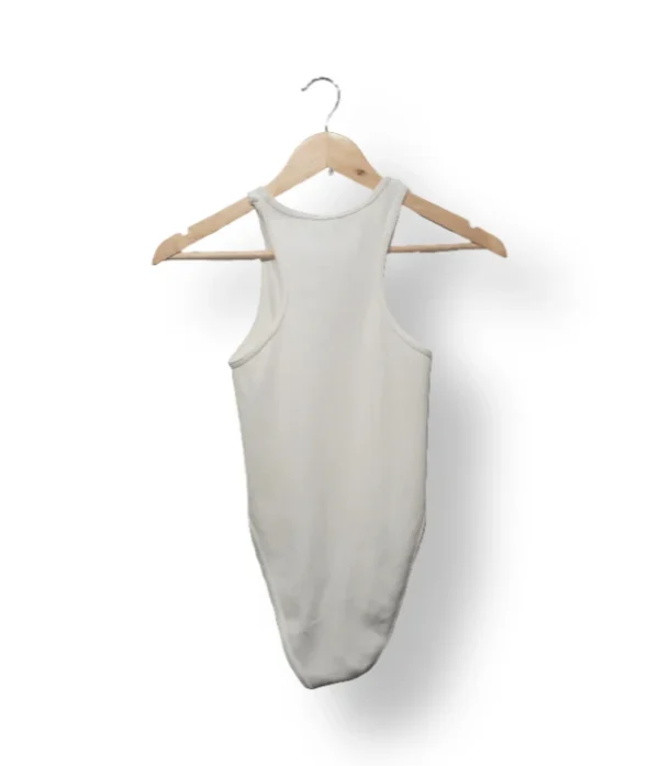 Body ZARA blanco acanalado cuello halter – Talla S