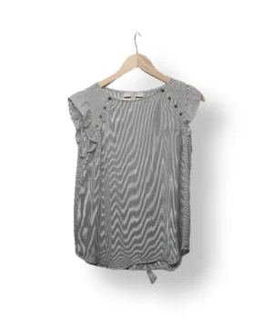 Blusa LOFT rayas finas con botones decorativos – Talla S