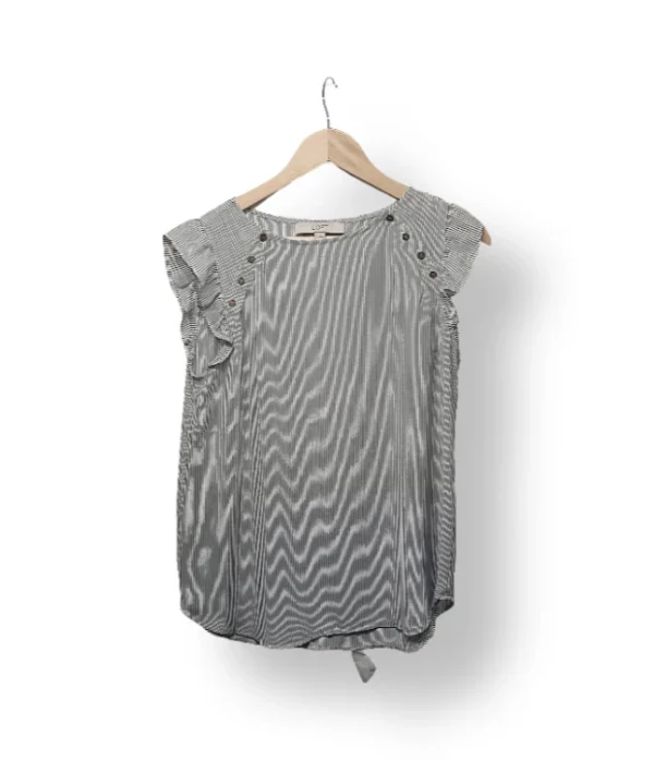 Blusa LOFT rayas finas con botones decorativos – Talla S
