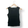Blusa negra Lineatre con aplicaciones en relieve – Talla M