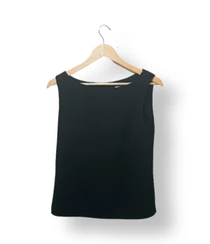 Blusa negra elegante sin mangas – Talla S