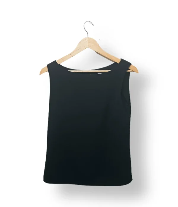 Blusa negra elegante sin mangas – Talla S