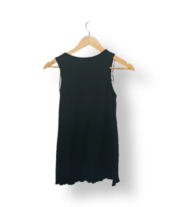 Blusa negra sin mangas Blu Girl con botones – Talla M