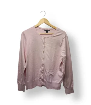 Cárdigan rosa pastel Lands’ End – Talla L