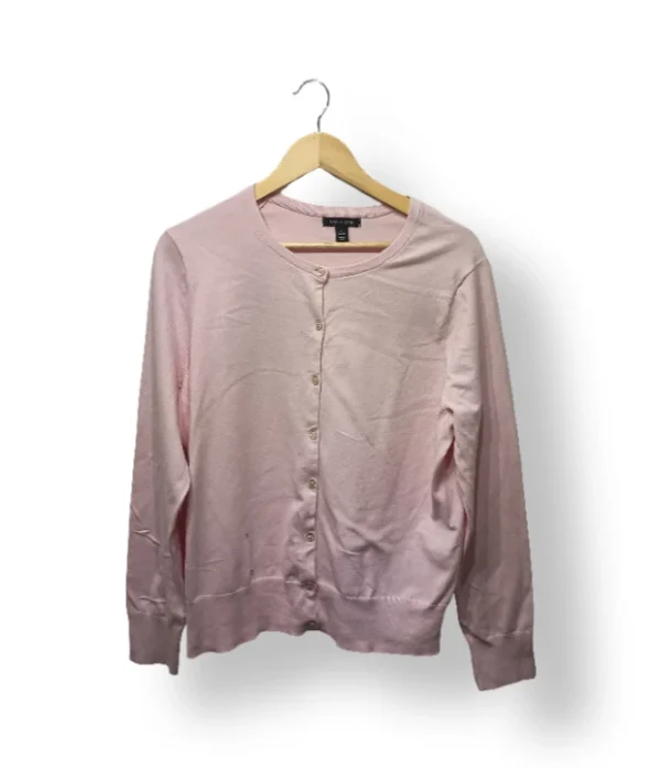Cárdigan rosa pastel Lands’ End – Talla L