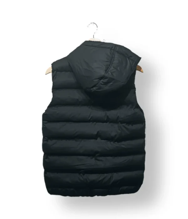 Parka sin mangas negra con gorro – Talla 14-16 años