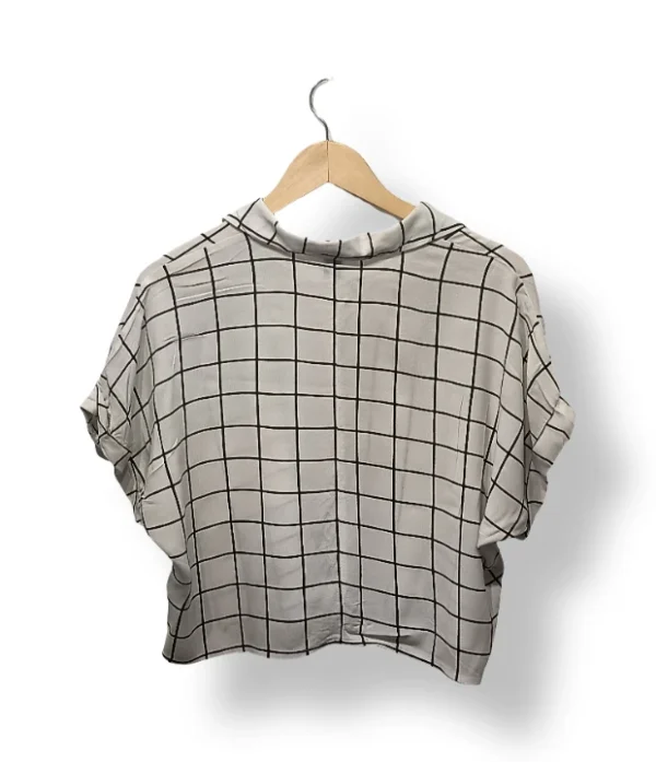 Camisa Crop Cuadrillé Blanco & Negro Forever 21 – Talla S