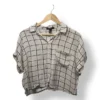 Camisa Crop Cuadrillé Blanco & Negro Forever 21 – Talla S