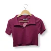 Polera Crop Morada con Cierre – Talla S