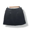 1000047007 (1) (1) Falda negra efecto cuero Zara con botones decorativos, talla M