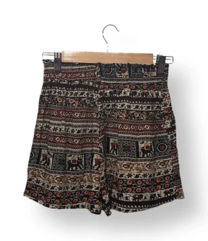 Short estampado étnico de tiro alto, talla XS